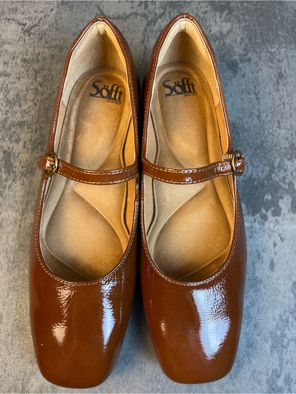 Sofft Tan Leather Slip-On Ballet Flat